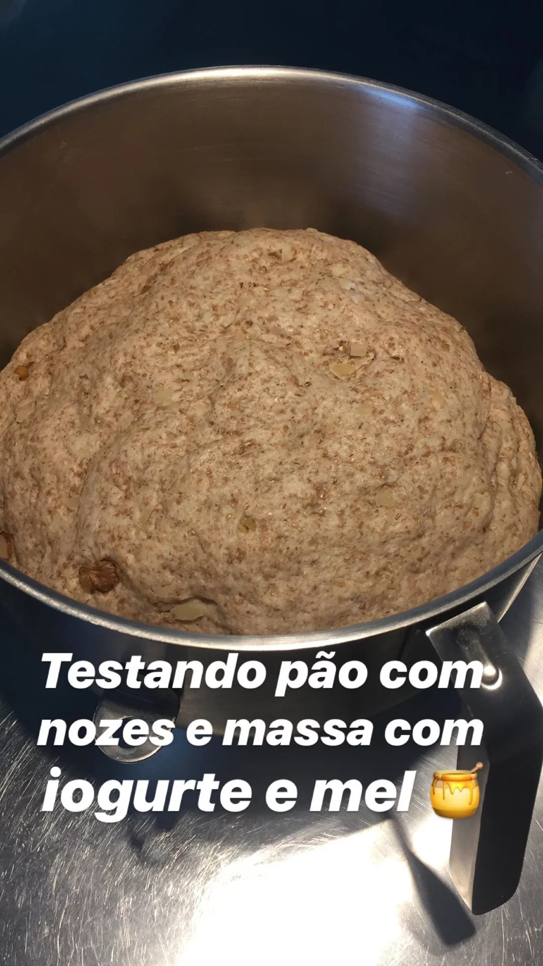 pao integral caseiro crescendo a massa