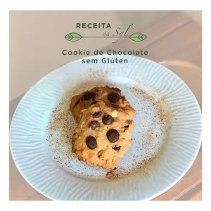 Receita cookie sem glúten com gotas de chocolate