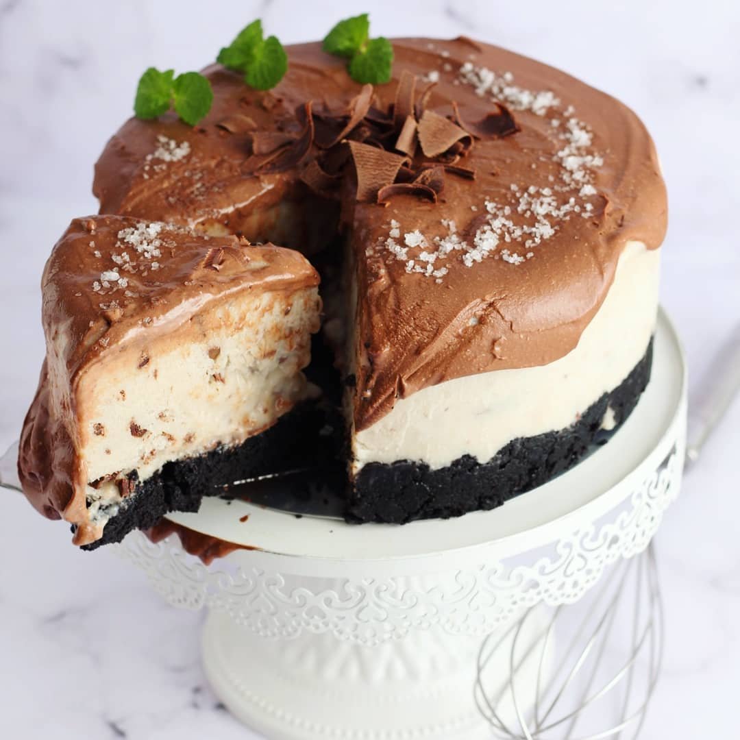 Receita torta de sorvete com brownie vegano