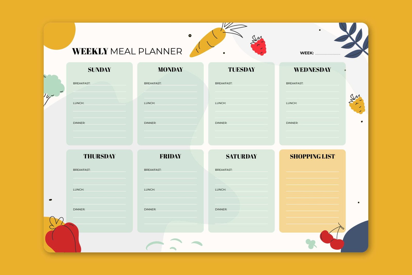 Cardápio Semanal Saudável