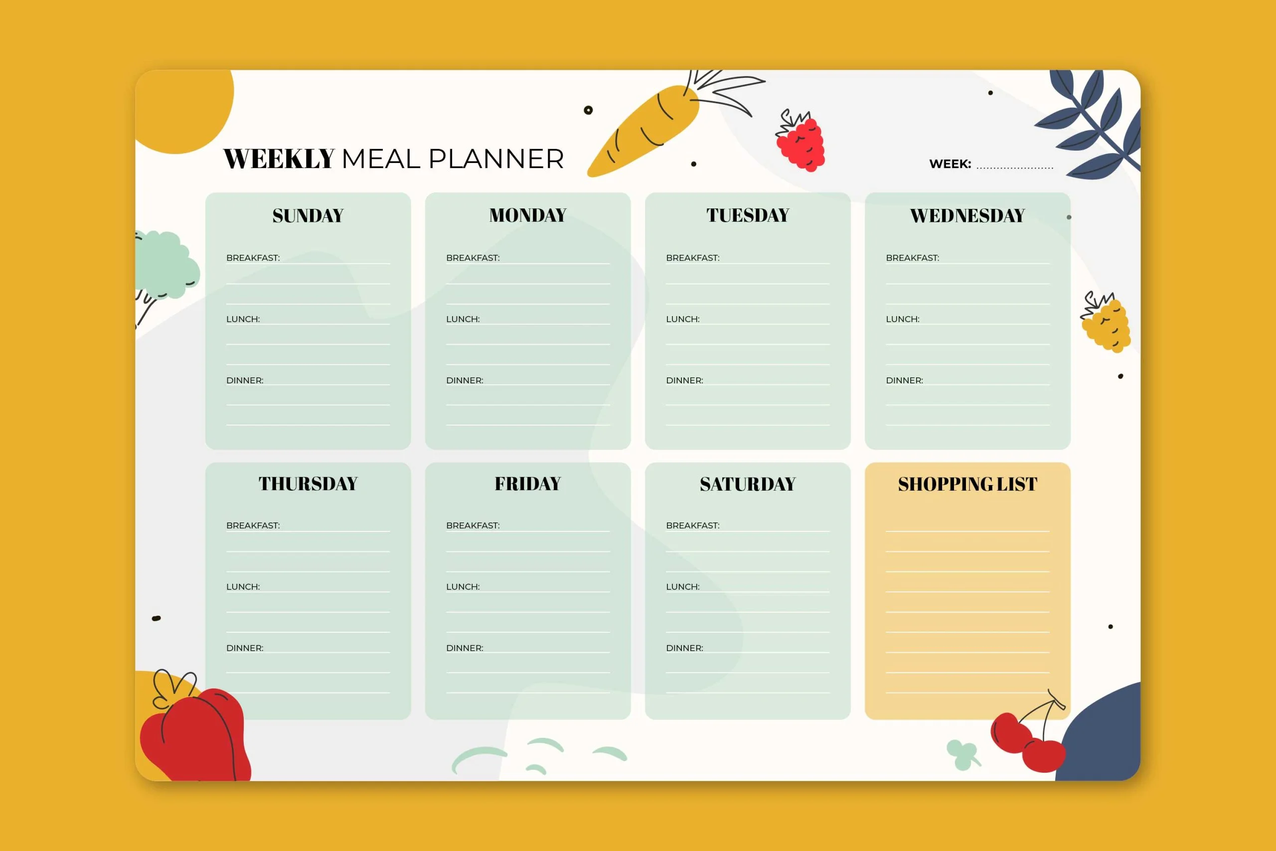 Cardápio Semanal Saudável