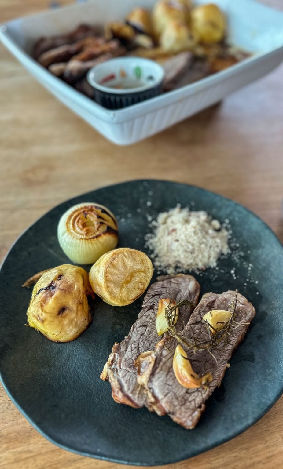 Maminha assada no forno com batatas - Cardápio Saudável