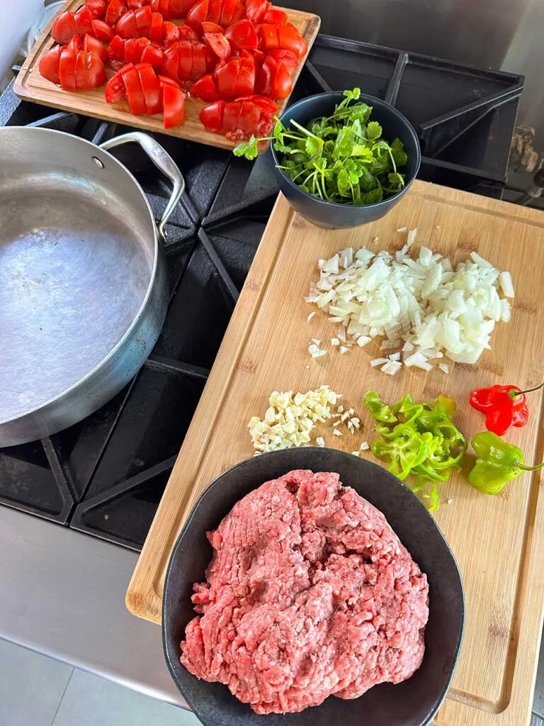 Foto Ingredientes utilizados Receita Chili com Carne