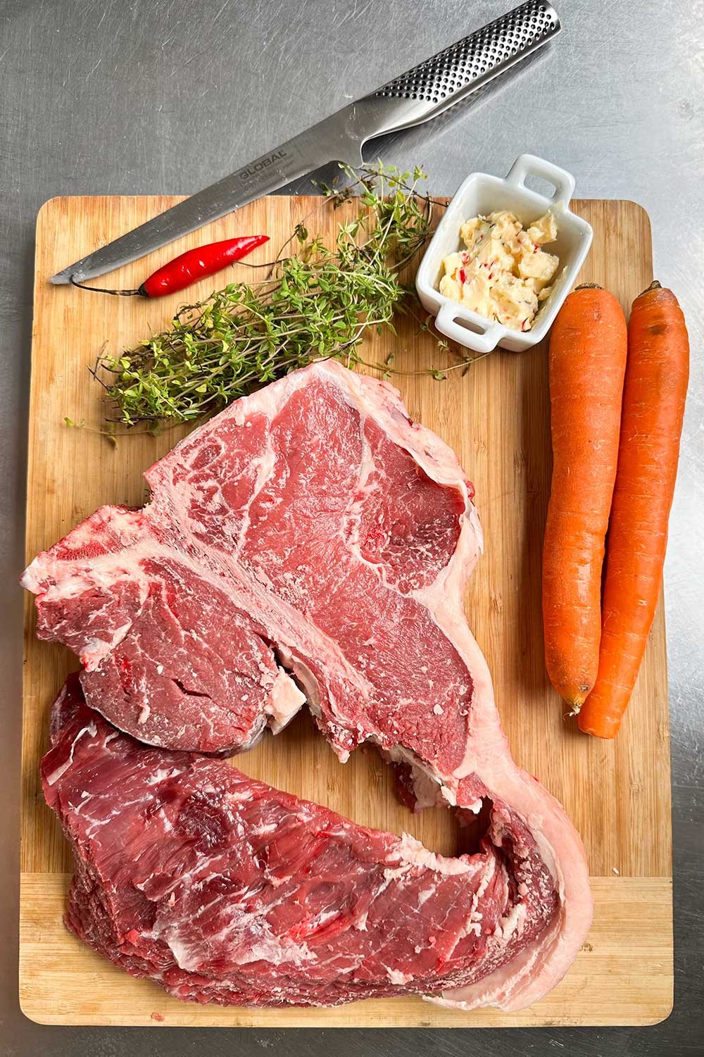 T-Bone com Fraldinha na Frigideira